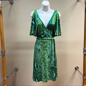 Green snake skin dress